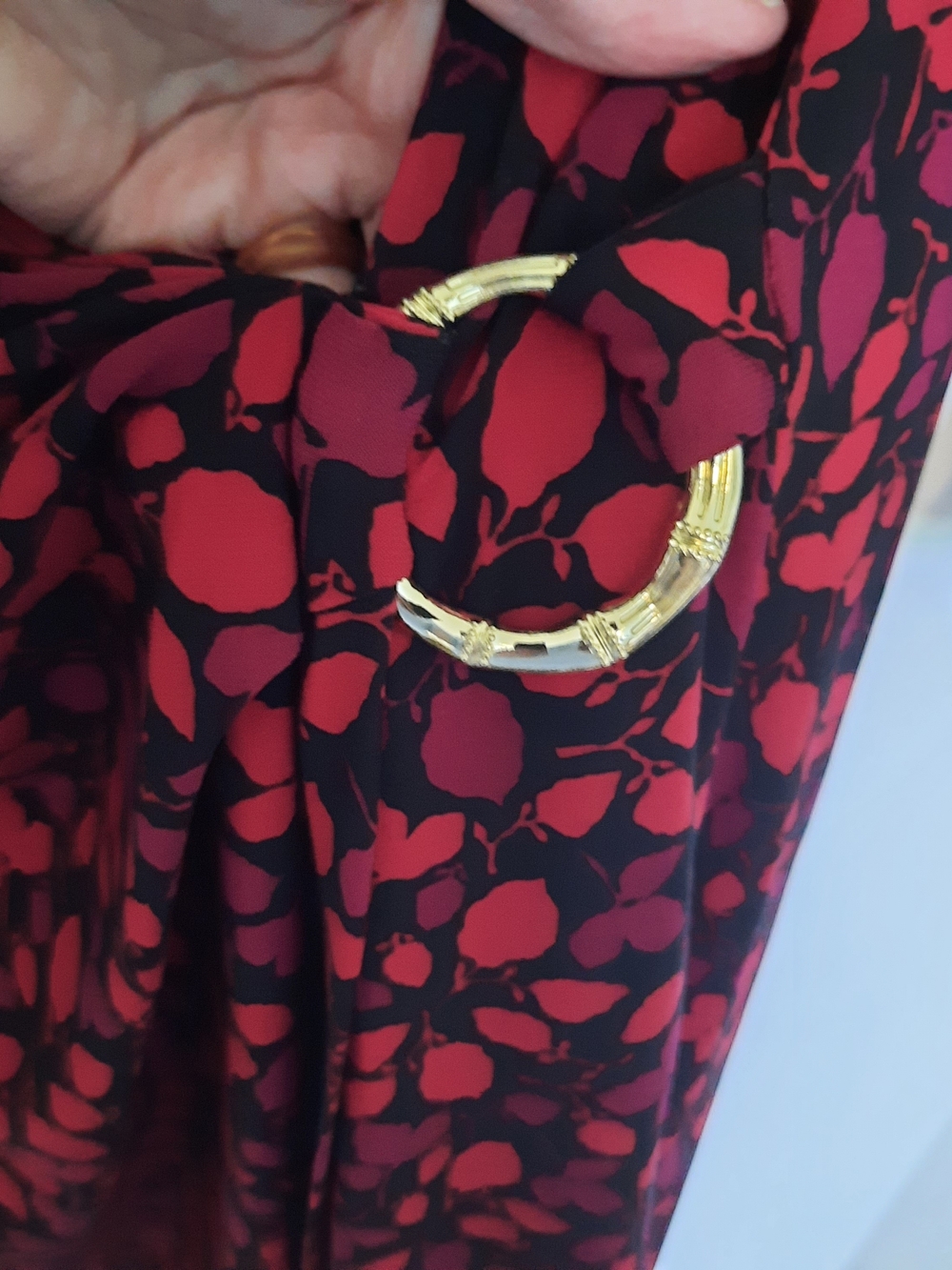 Anne Klein Floral And Heart Leaf-Print Wrap Midi Dress Size OX (14W) - Picture 4 of 5